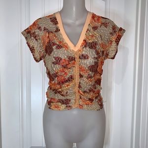 Free People Multicolored Sheer Top NWOT